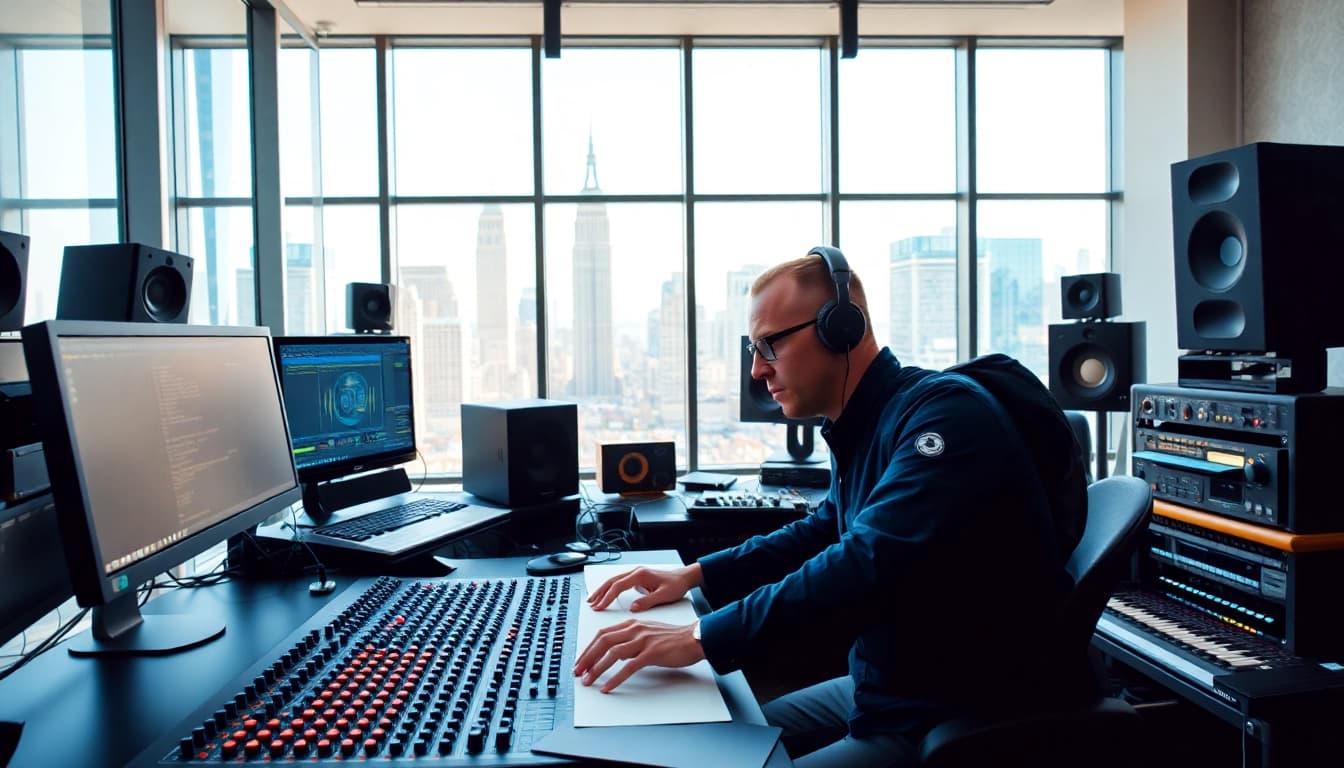 Enhance your music with online mastering services in a modern studio setting.