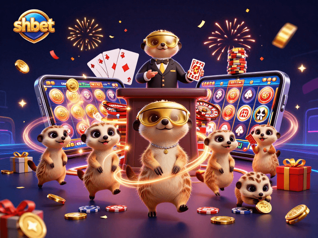 Engage in thrilling moments at shbet with vibrant casino meerkats, colorful slots, and lively game activity.