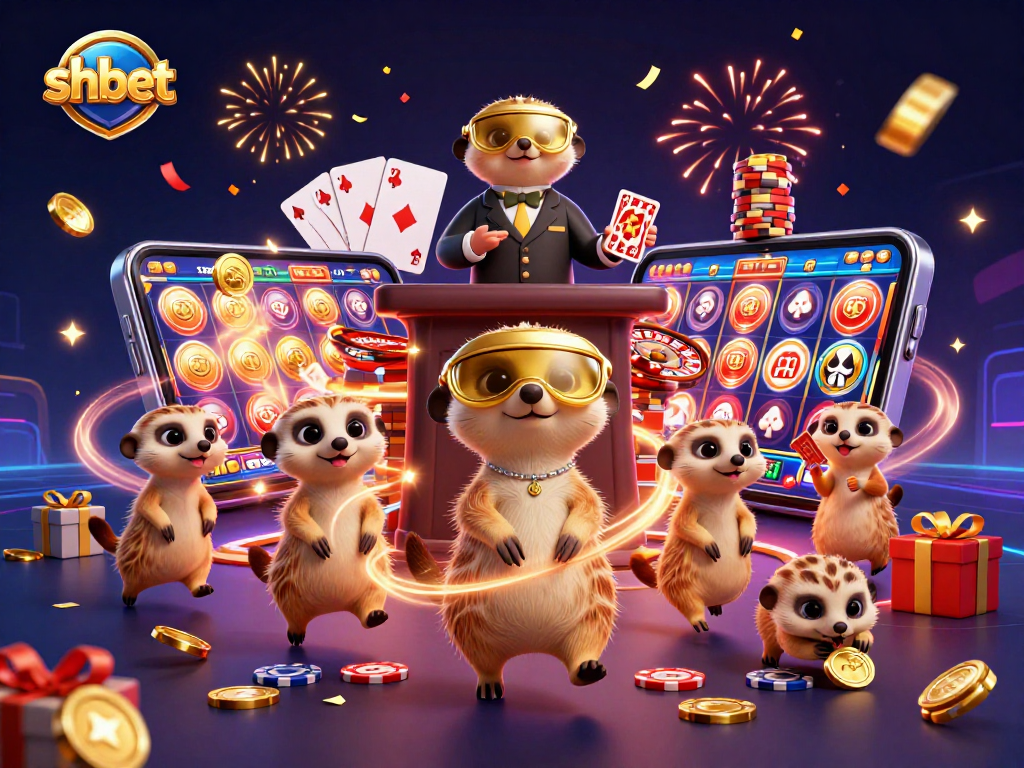 Engage in thrilling moments at shbet with vibrant casino meerkats, colorful slots, and lively game activity.