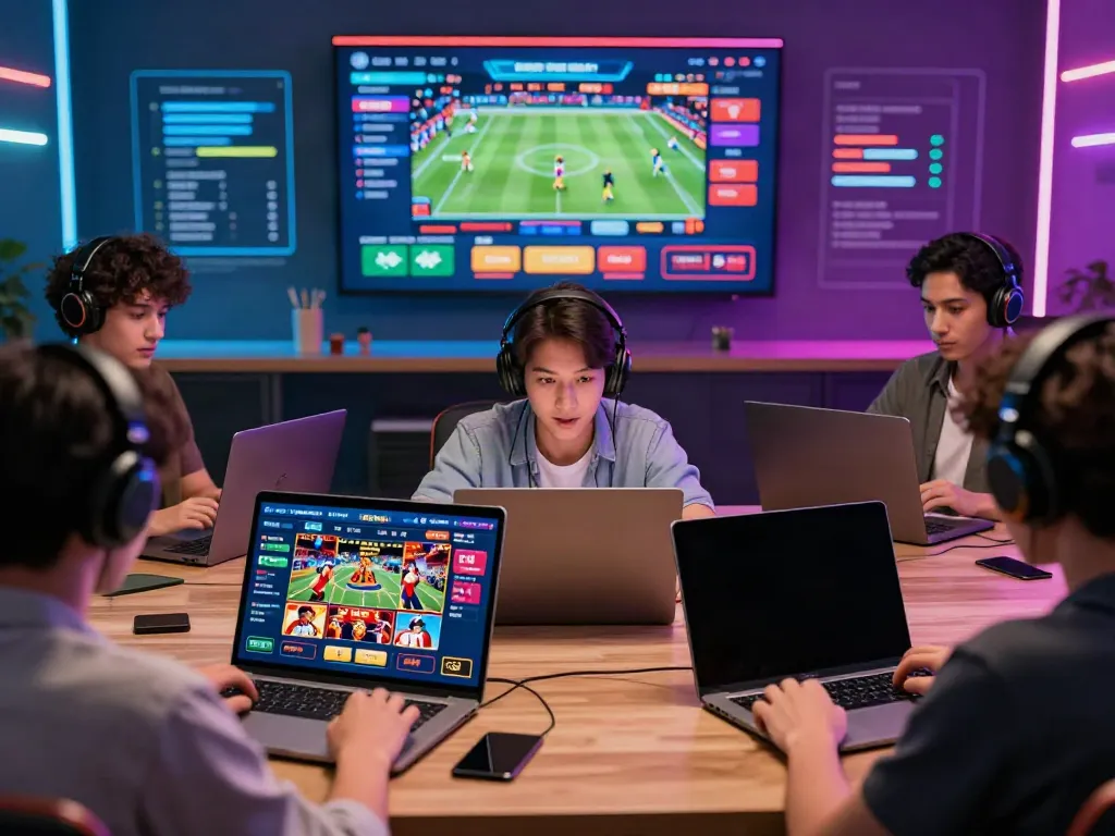 Exciting scene of users engaging with the Link zbet online betting platform on various devices.