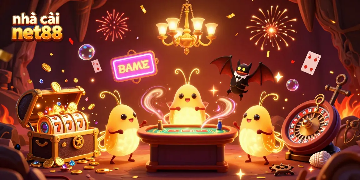 Enjoy exciting gameplay at nhà cái net88 with vibrant casino scenes featuring colorful loot and dynamic action.