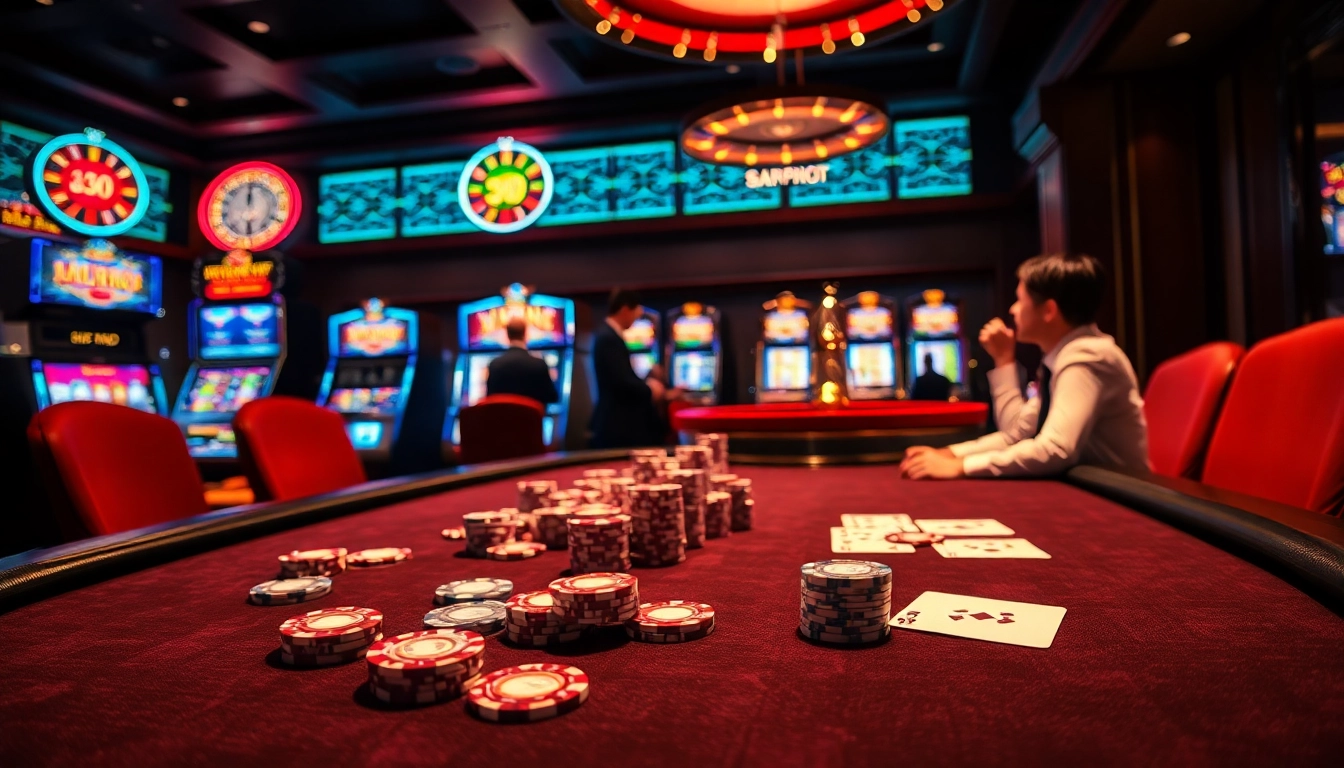 Immersive casino action at https://k9k9.ru.com/ showcasing poker excitement and vibrant slot machines.
