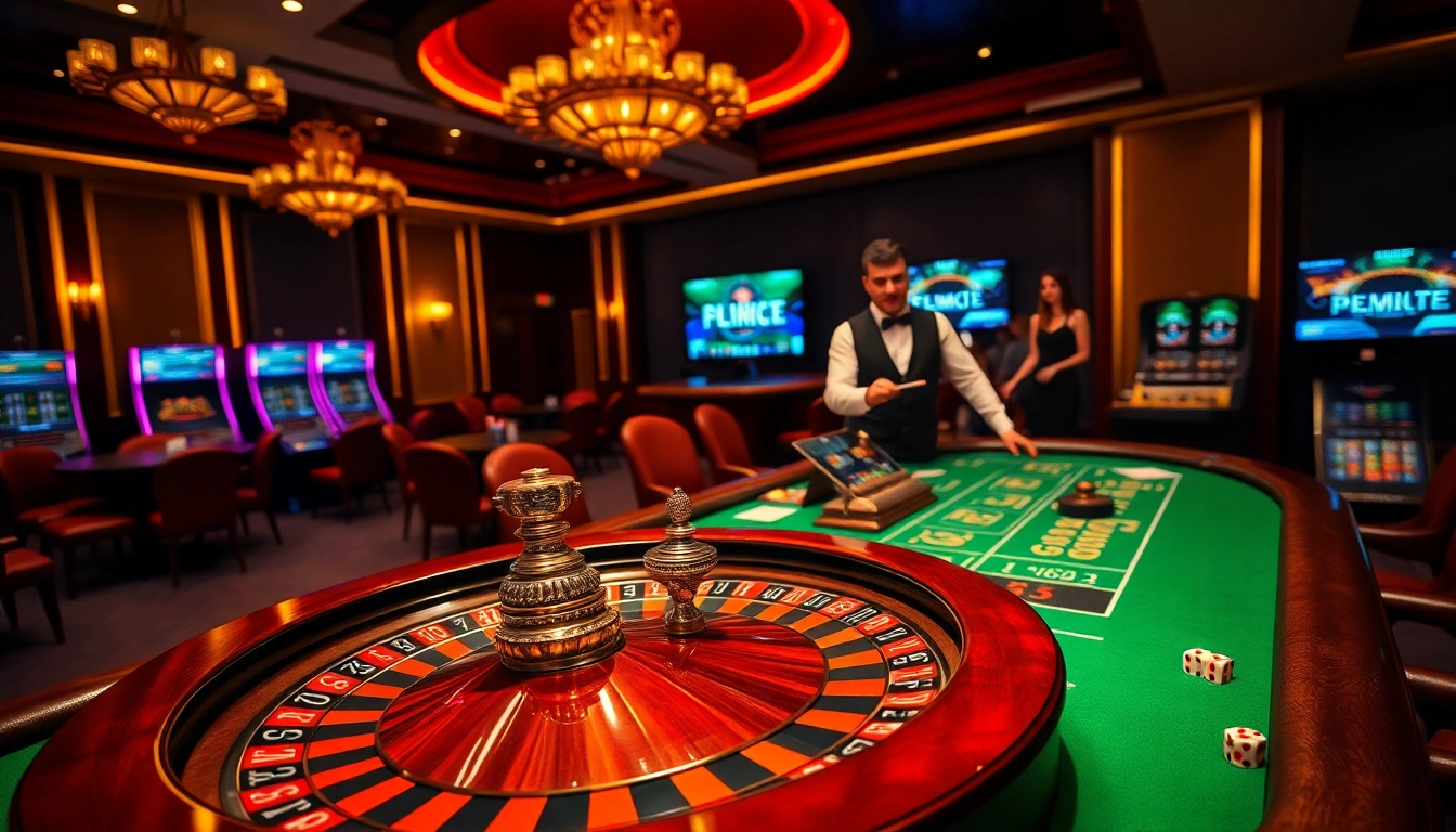 Engaging gambling scene illustrating the excitement of gaming at https://s666hn.com/, with a roulette wheel and poker chips.