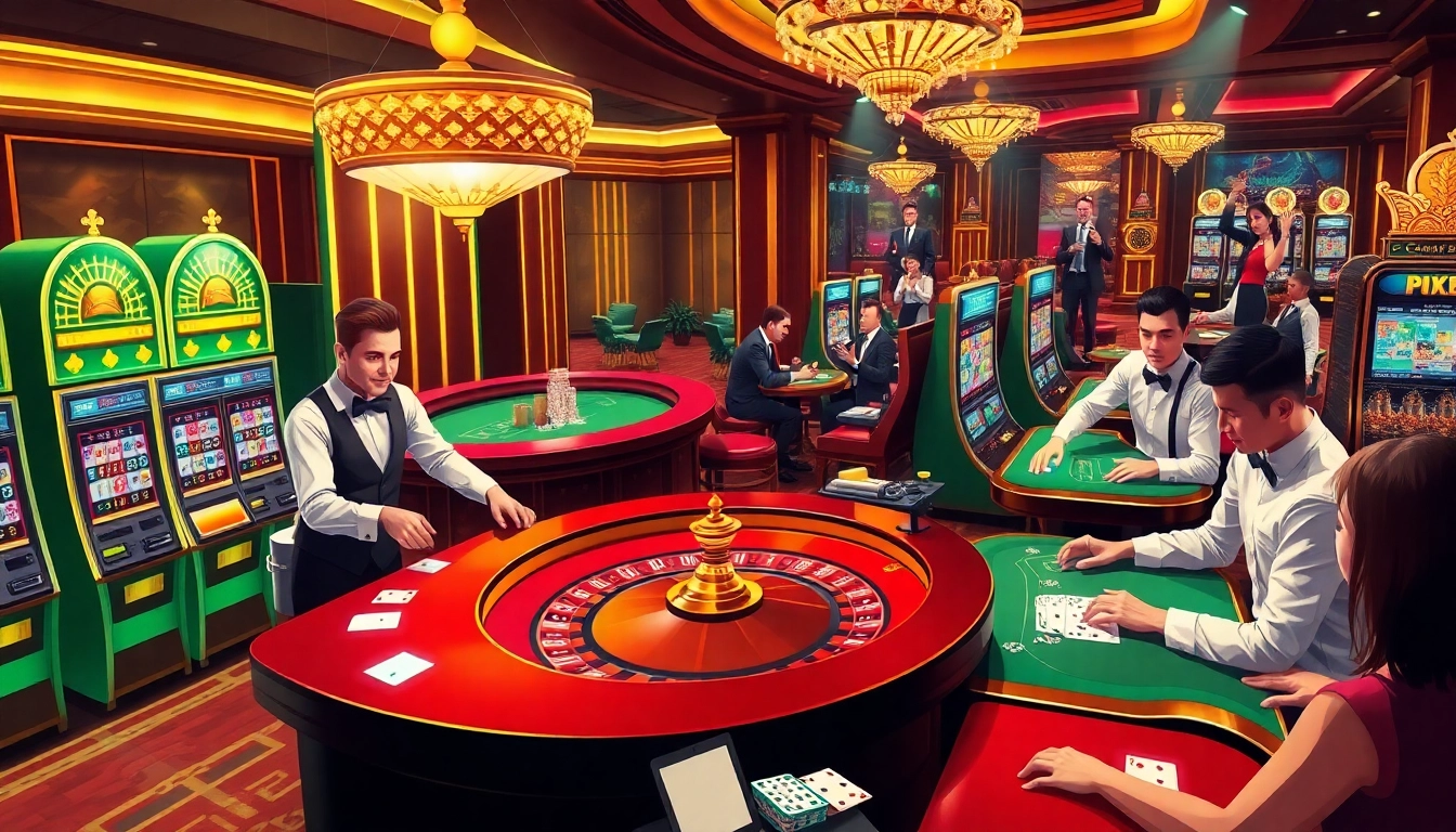Engaging scene of TR88 online casino featuring lively games and vibrant players celebrating wins.