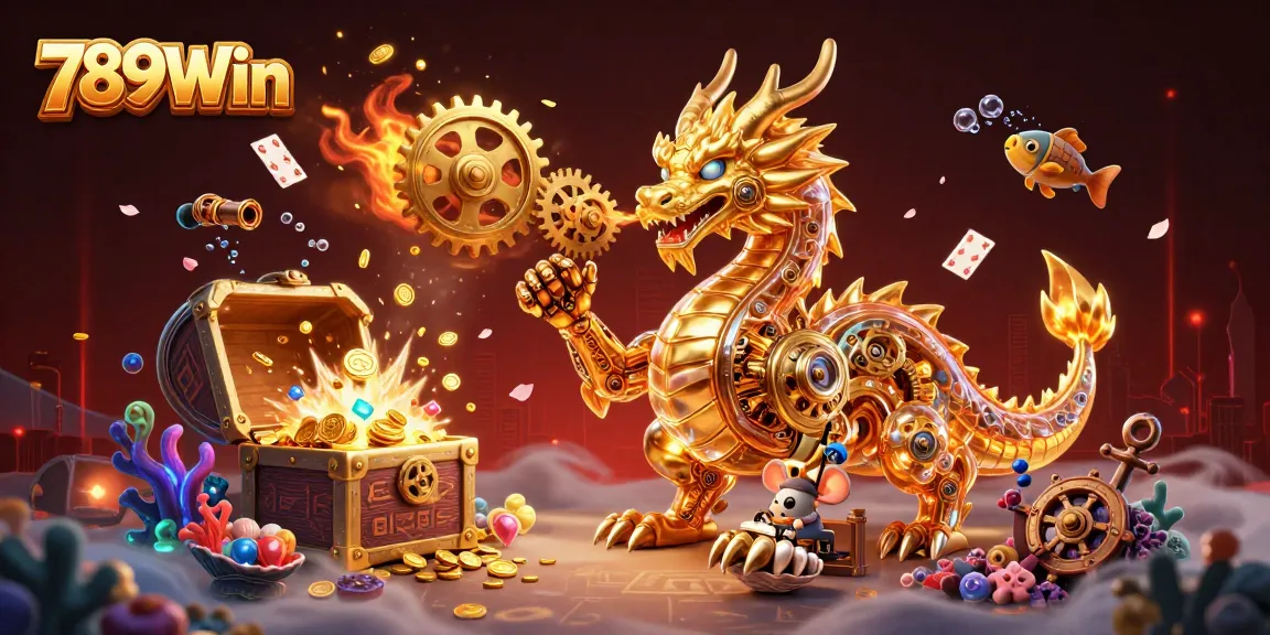Experience the thrilling world of 789Win with a high-stakes casino adventure filled with treasures and vibrant game elements.