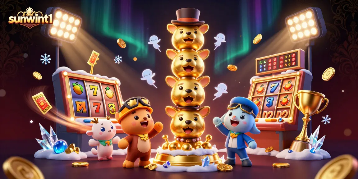 Experience thrilling gameplay with sunwint1's dynamic characters and engaging casino elements in a 3D illustration.